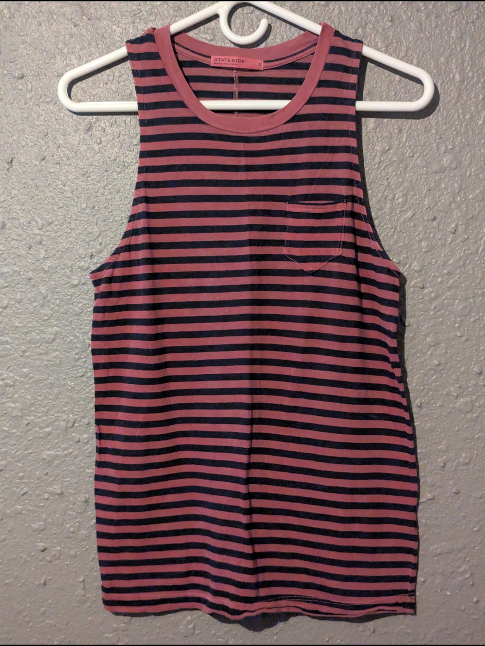 Sm Pink and Black Striped Tank Top